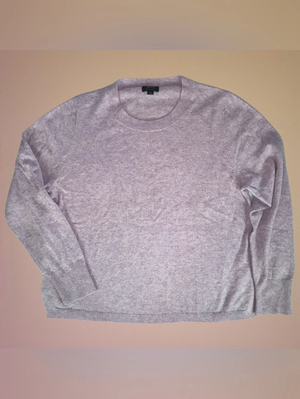 J.Crew 100% Cashmere Cozy Knit Crew Neck Pullover Sweater Purple Heather XL